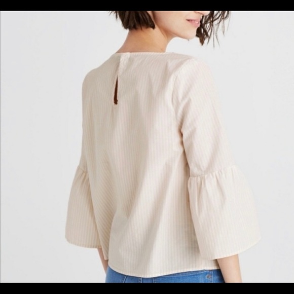 Madewell Tops - Madewell pink and white stripe bell sleeve top